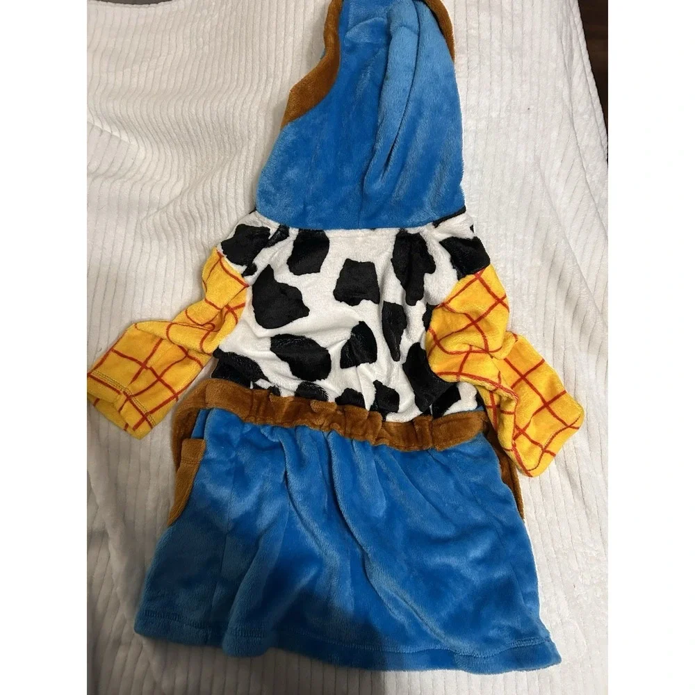 Disney Pixar Toy Story Woody Hooded Fleece Robe Belted Blue Boys 3T